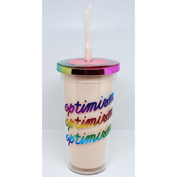 NWT Ban.do sip sip tumbler with straw- OPTIMISM - Picture 2 of 6